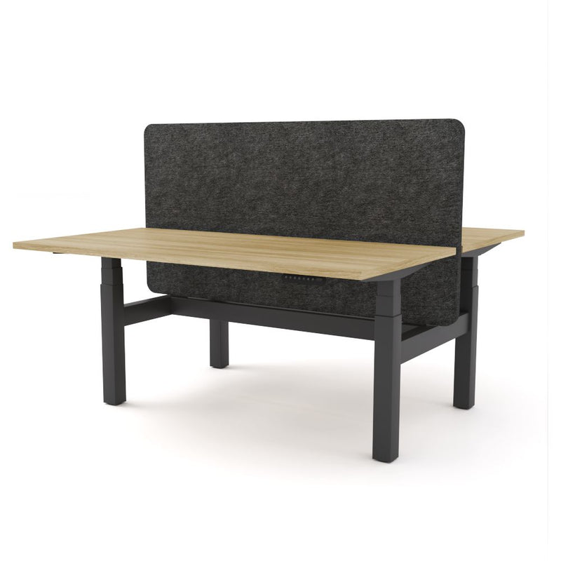Dynamo Plus - Electric Height Adjustable Double Sided Workstation With Screen (Charcoal Grey Screen)