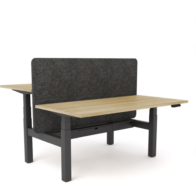 Dynamo Plus - Electric Height Adjustable Double Sided Workstation With Screen (Charcoal Grey Screen)