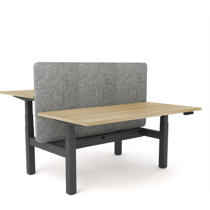 Dynamo Plus - Electric Height Adjustable Double Sided Workstation With Screen (Grey Screen)