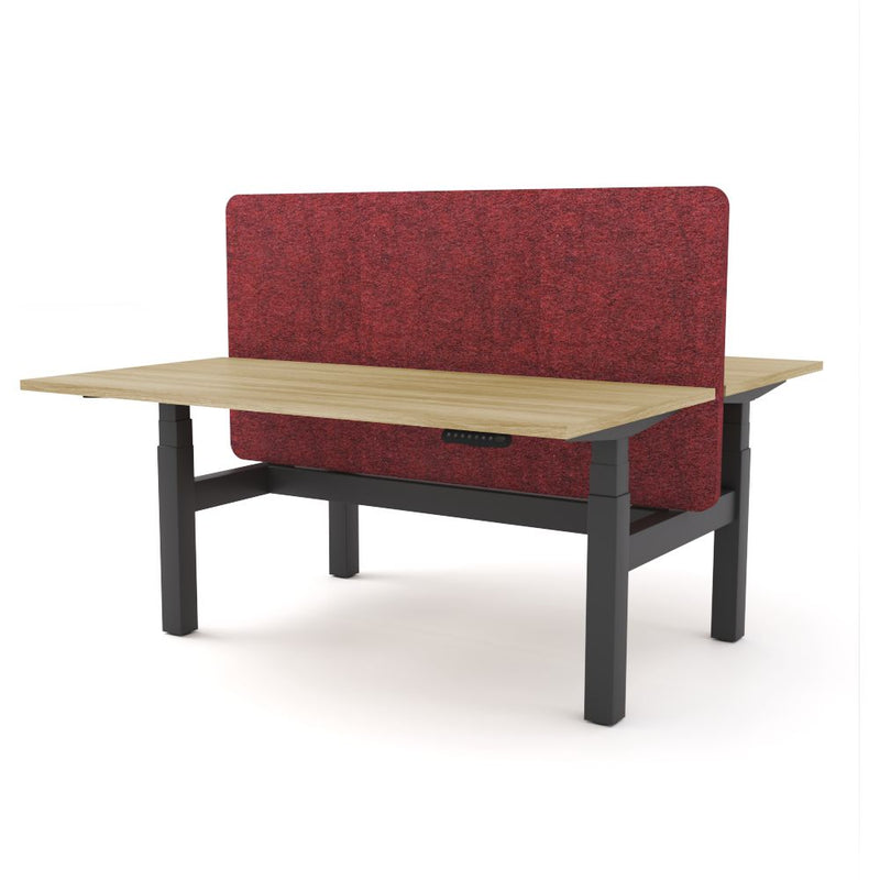 Dynamo Plus - Electric Height Adjustable Double Sided Workstation With Screen (Maroon Screen)