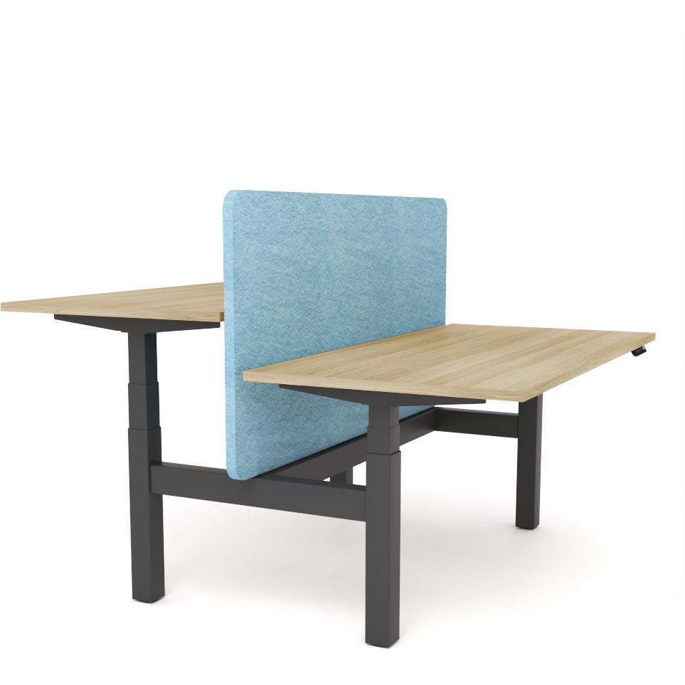 Dynamo Plus - Electric Height Adjustable Double Sided Workstation With Screen (Pacific Blue Screen)