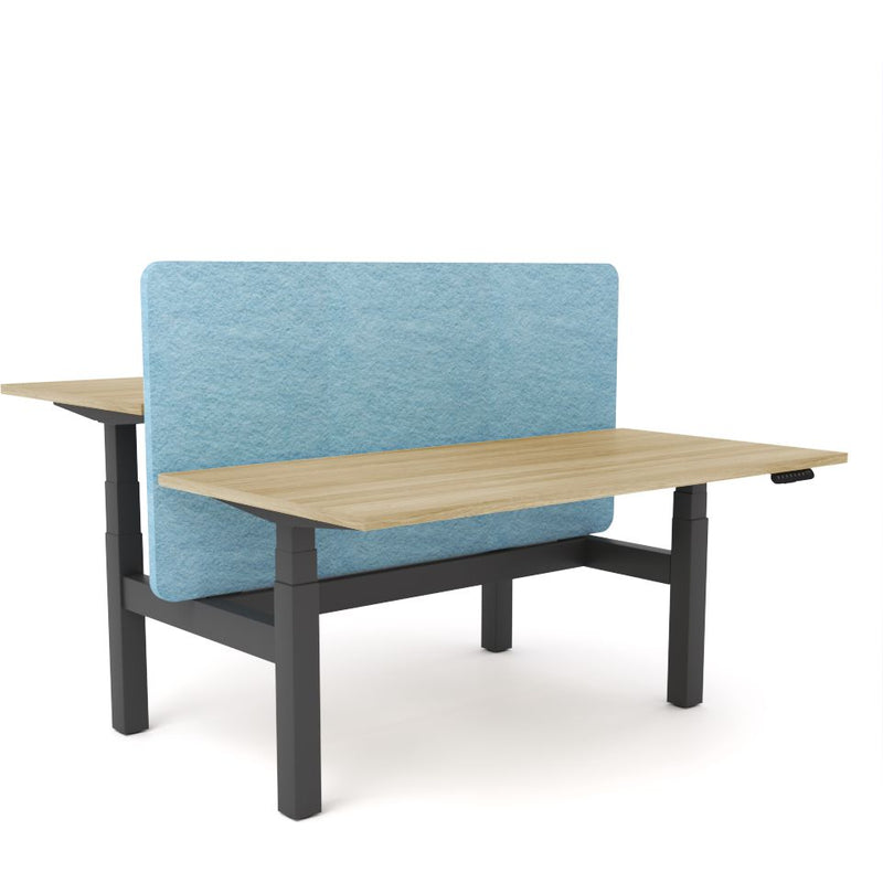 Dynamo Plus - Electric Height Adjustable Double Sided Workstation With Screen (Pacific Blue Screen)-Elite Office Furniture
