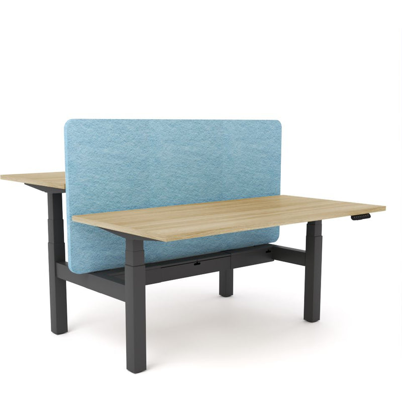 Dynamo Plus - Electric Height Adjustable Double Sided Workstation With Screen (Pacific Blue Screen)-Elite Office Furniture