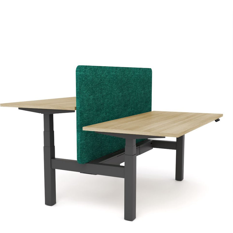 Dynamo Plus - Electric Height Adjustable Double Sided Workstation With Screen (Peacock Screen)