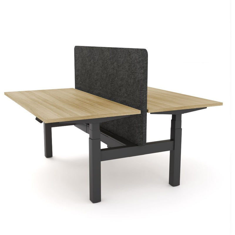 Dynamo Plus - Electric Height Adjustable Double Sided Workstation With Screen (Charcoal Grey Screen)