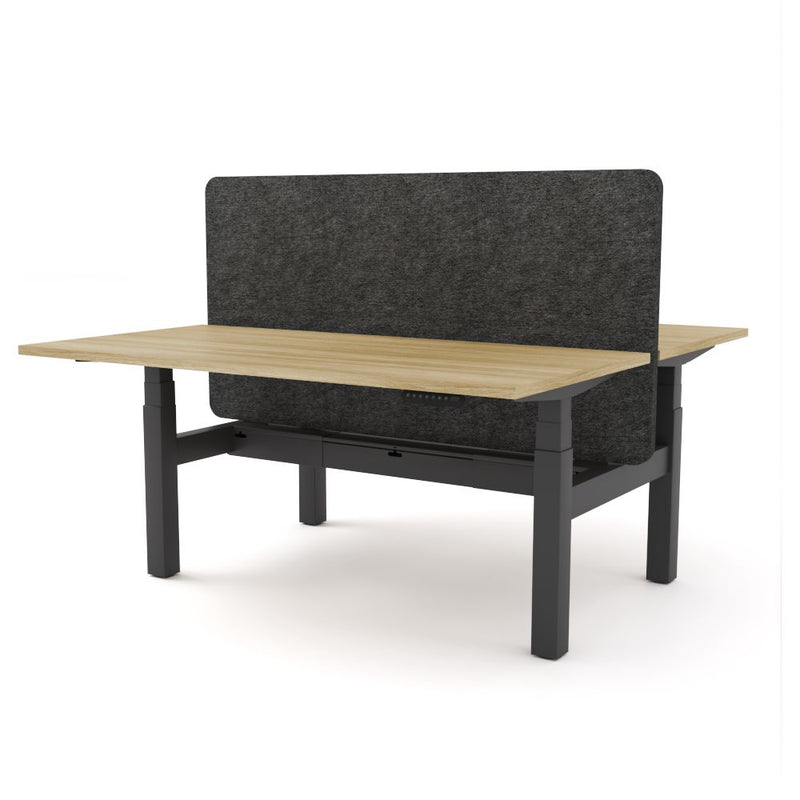 Dynamo Plus - Electric Height Adjustable Double Sided Workstation With Screen (Charcoal Grey Screen)