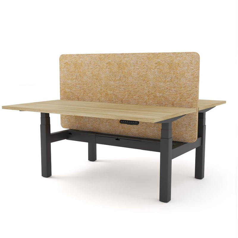 Dynamo Plus - Electric Height Adjustable Double Sided Workstation With Screen (Mid Natural Screen)