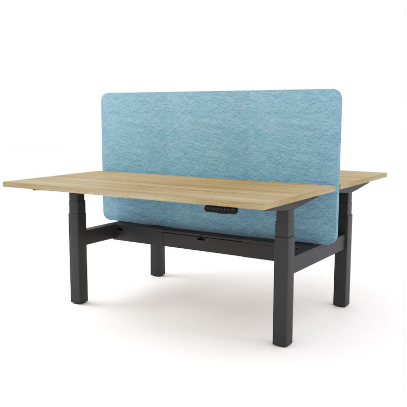 Dynamo Plus - Electric Height Adjustable Double Sided Workstation With Screen (Pacific Blue Screen)-Elite Office Furniture
