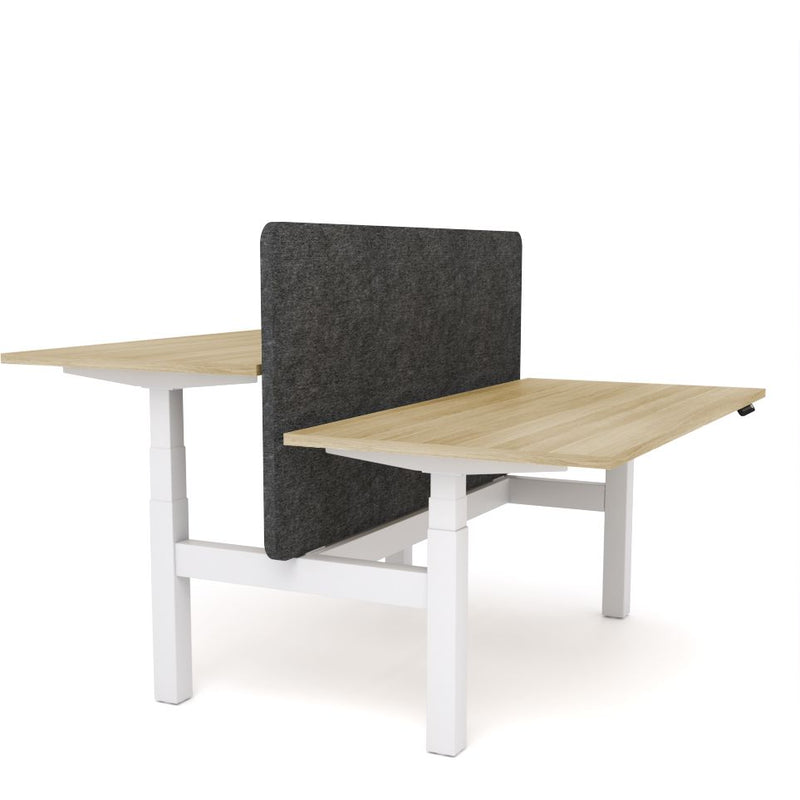 Dynamo Plus - Electric Height Adjustable Double Sided Workstation With Screen (Charcoal Grey Screen)