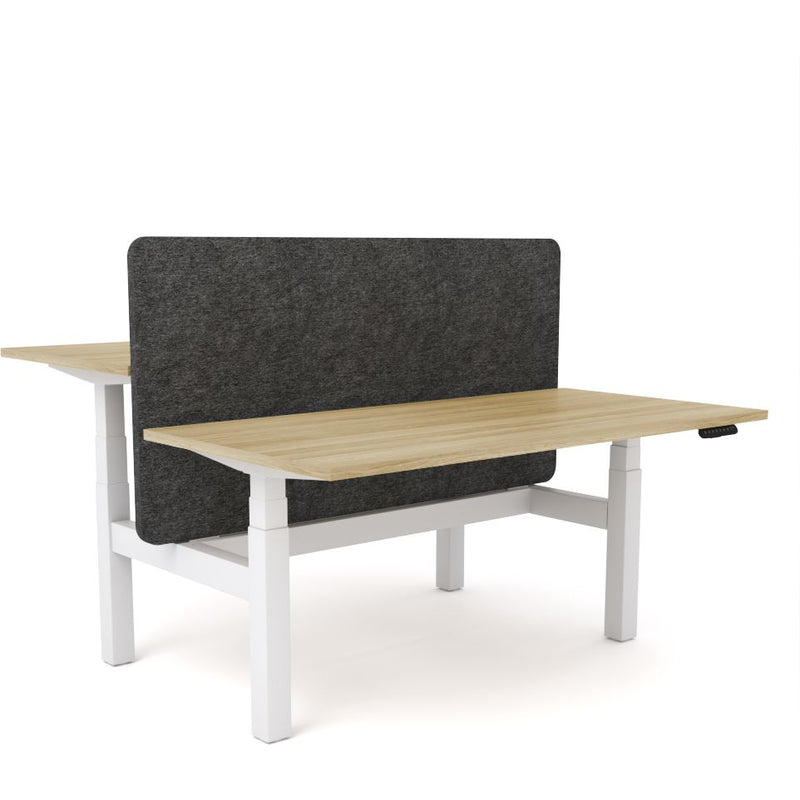 Dynamo Plus - Electric Height Adjustable Double Sided Workstation With Screen (Charcoal Grey Screen)