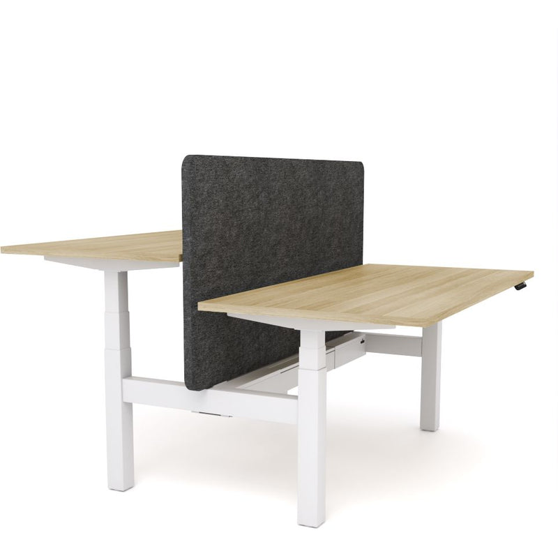 Dynamo Plus - Electric Height Adjustable Double Sided Workstation With Screen (Charcoal Grey Screen)