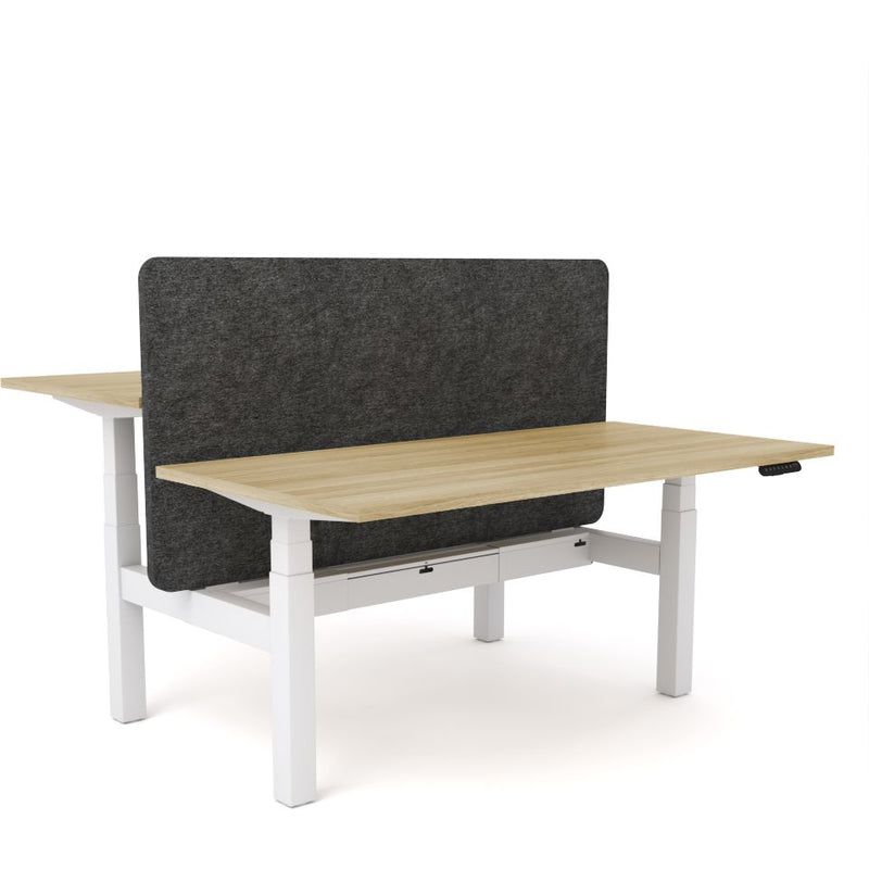Dynamo Plus - Electric Height Adjustable Double Sided Workstation With Screen (Charcoal Grey Screen)