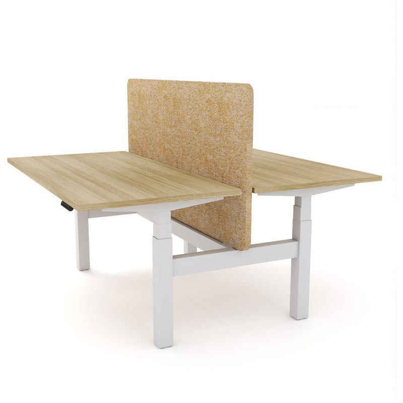 Dynamo Plus - Electric Height Adjustable Double Sided Workstation With Screen (Mid Natural Screen)