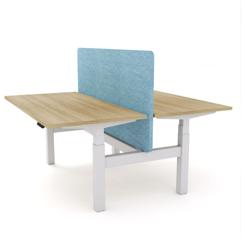 Dynamo Plus - Electric Height Adjustable Double Sided Workstation With Screen (Pacific Blue Screen)-Elite Office Furniture