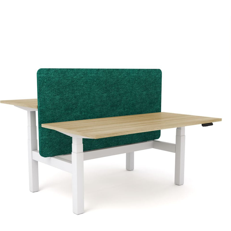 Dynamo Plus - Electric Height Adjustable Double Sided Workstation With Screen (Peacock Screen)