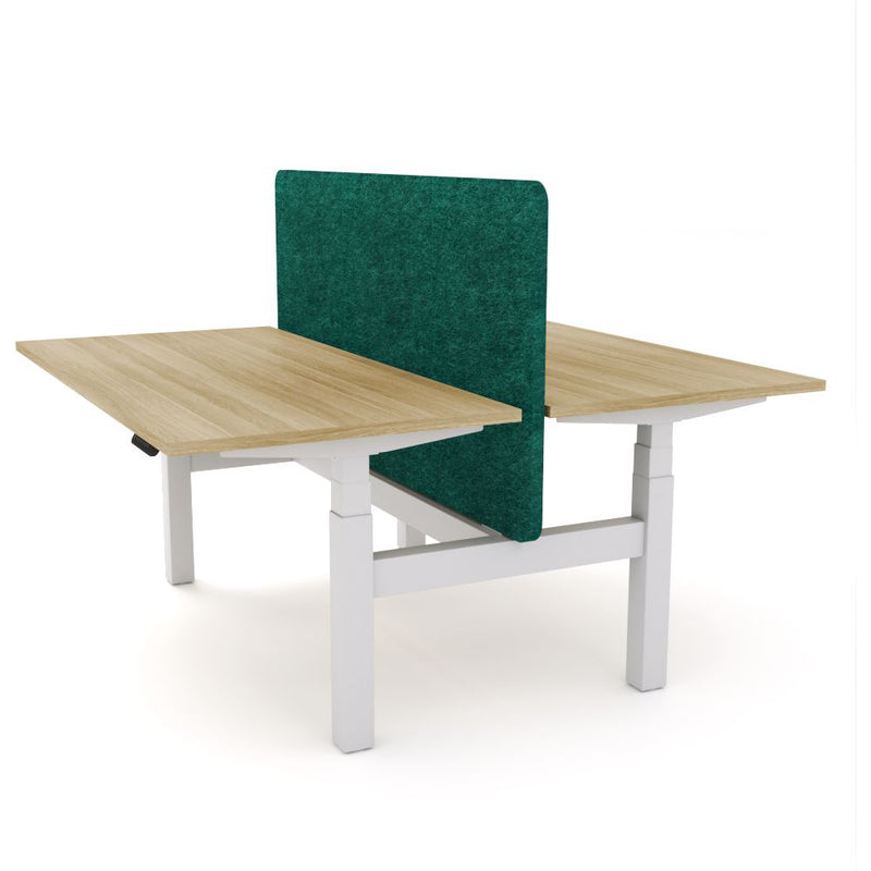 Dynamo Plus - Electric Height Adjustable Double Sided Workstation With Screen (Peacock Screen)