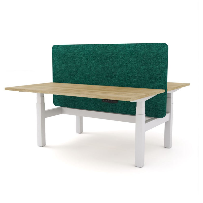 Dynamo Plus - Electric Height Adjustable Double Sided Workstation With Screen (Peacock Screen)