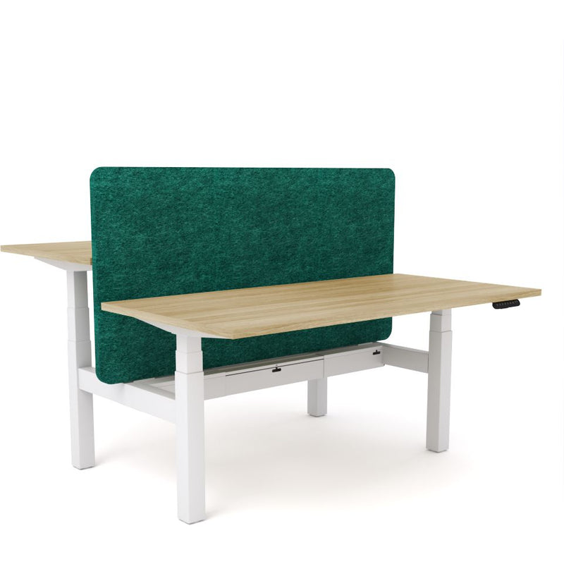 Dynamo Plus - Electric Height Adjustable Double Sided Workstation With Screen (Peacock Screen)