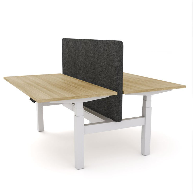 Dynamo Plus - Electric Height Adjustable Double Sided Workstation With Screen (Charcoal Grey Screen)