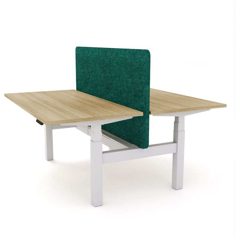 Dynamo Plus - Electric Height Adjustable Double Sided Workstation With Screen (Peacock Screen)