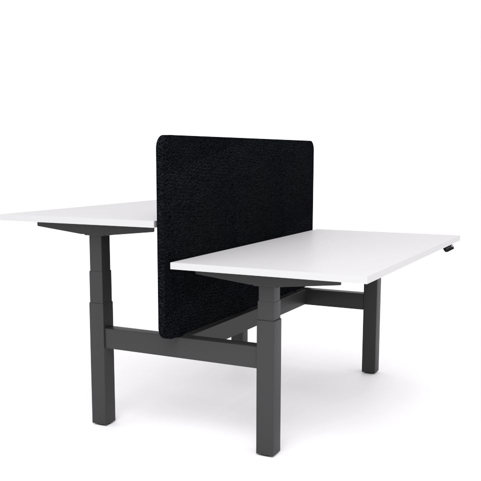 Dynamo Plus - Electric Height Adjustable Double Sided Workstation With Screen (Black Screen)