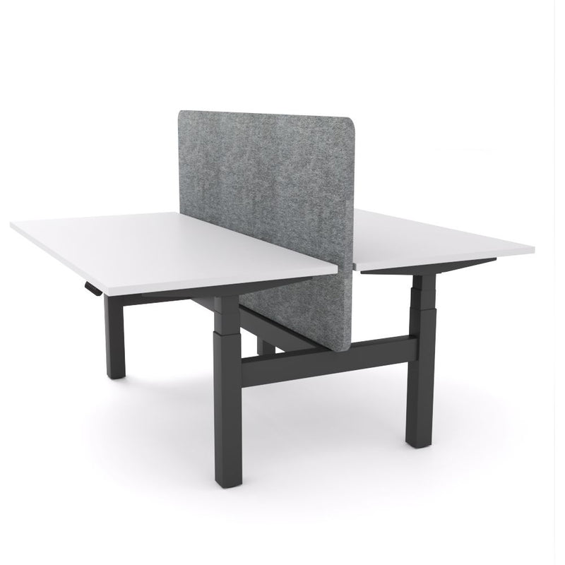 Dynamo Plus - Electric Height Adjustable Double Sided Workstation With Screen (Grey Screen)