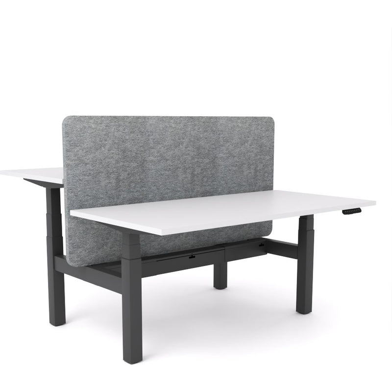 Dynamo Plus - Electric Height Adjustable Double Sided Workstation With Screen (Grey Screen)