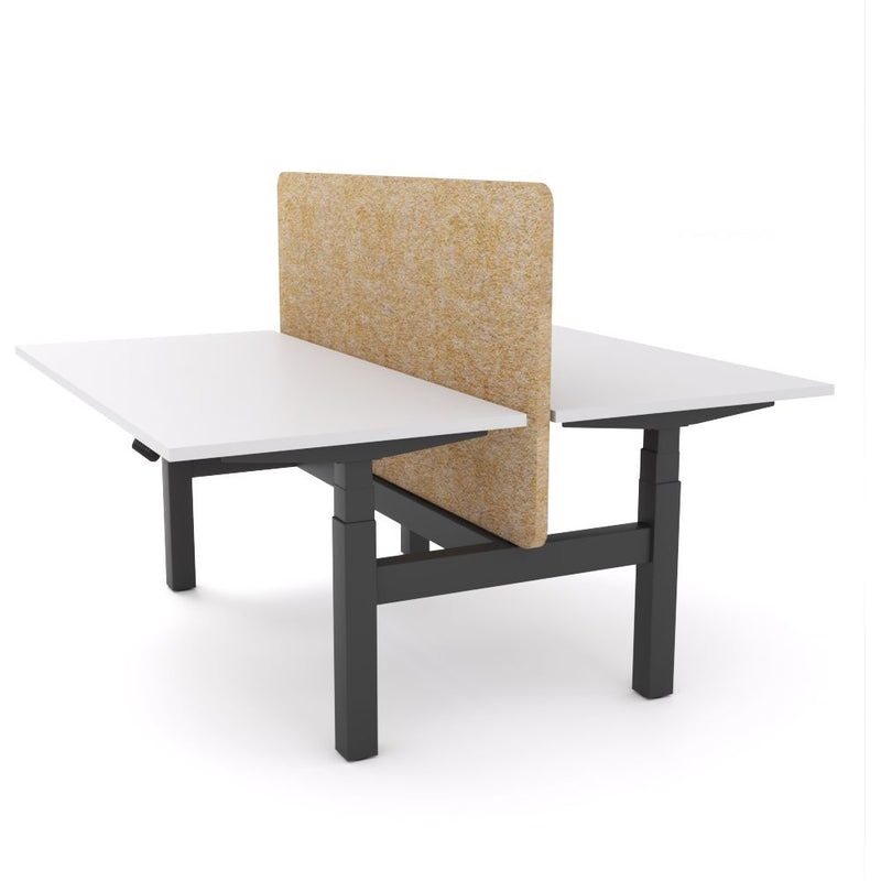 Dynamo Plus - Electric Height Adjustable Double Sided Workstation With Screen (Mid Natural Screen)