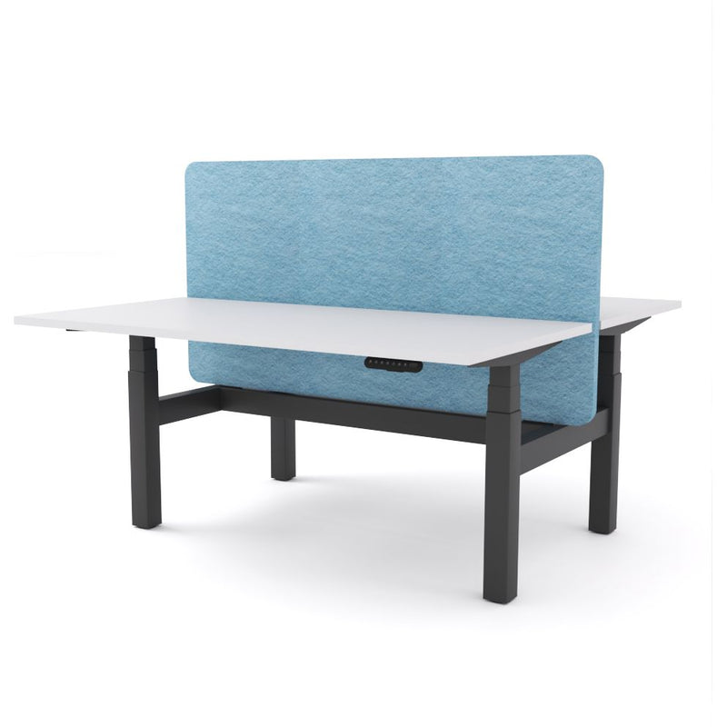 Dynamo Plus - Electric Height Adjustable Double Sided Workstation With Screen (Pacific Blue Screen)-Elite Office Furniture