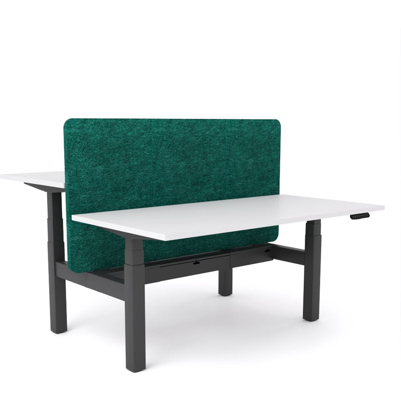Dynamo Plus - Electric Height Adjustable Double Sided Workstation With Screen (Peacock Screen)