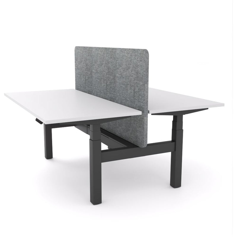 Dynamo Plus - Electric Height Adjustable Double Sided Workstation With Screen (Grey Screen)