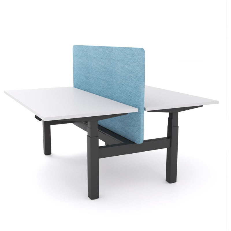 Dynamo Plus - Electric Height Adjustable Double Sided Workstation With Screen (Pacific Blue Screen)-Elite Office Furniture