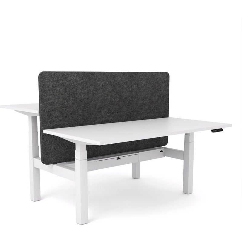 Dynamo Plus - Electric Height Adjustable Double Sided Workstation With Screen (Charcoal Grey Screen)