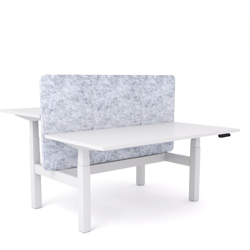 Dynamo Plus - Electric Height Adjustable Double Sided Workstation With Screen (Marble Grey Screen)
