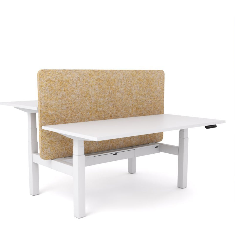 Dynamo Plus - Electric Height Adjustable Double Sided Workstation With Screen (Mid Natural Screen)