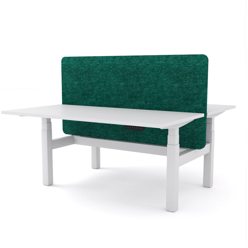Dynamo Plus - Electric Height Adjustable Double Sided Workstation With Screen (Peacock Screen)