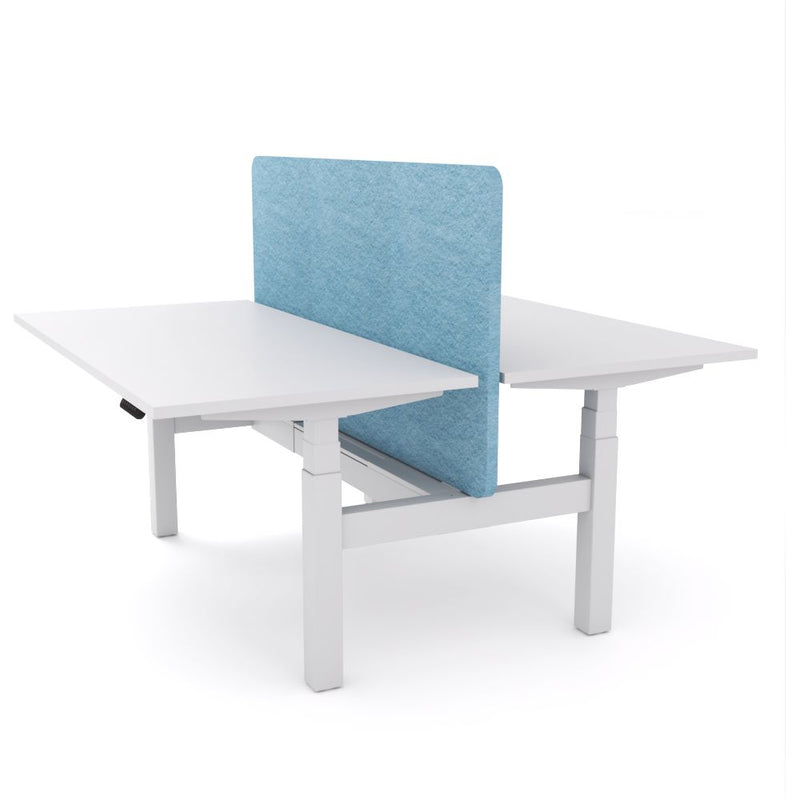 Dynamo Plus - Electric Height Adjustable Double Sided Workstation With Screen (Pacific Blue Screen)-Elite Office Furniture