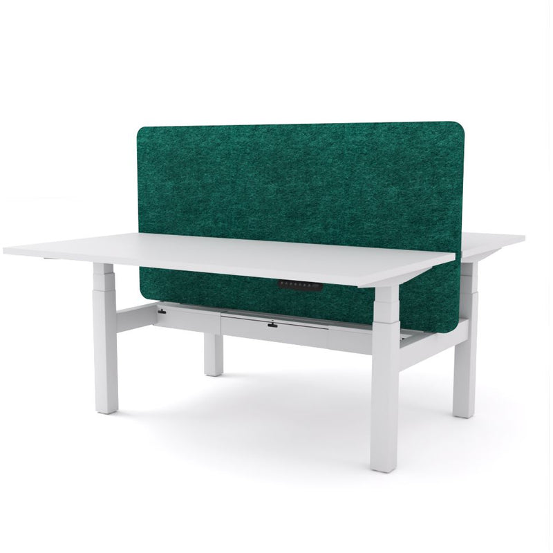 Dynamo Plus - Electric Height Adjustable Double Sided Workstation With Screen (Peacock Screen)