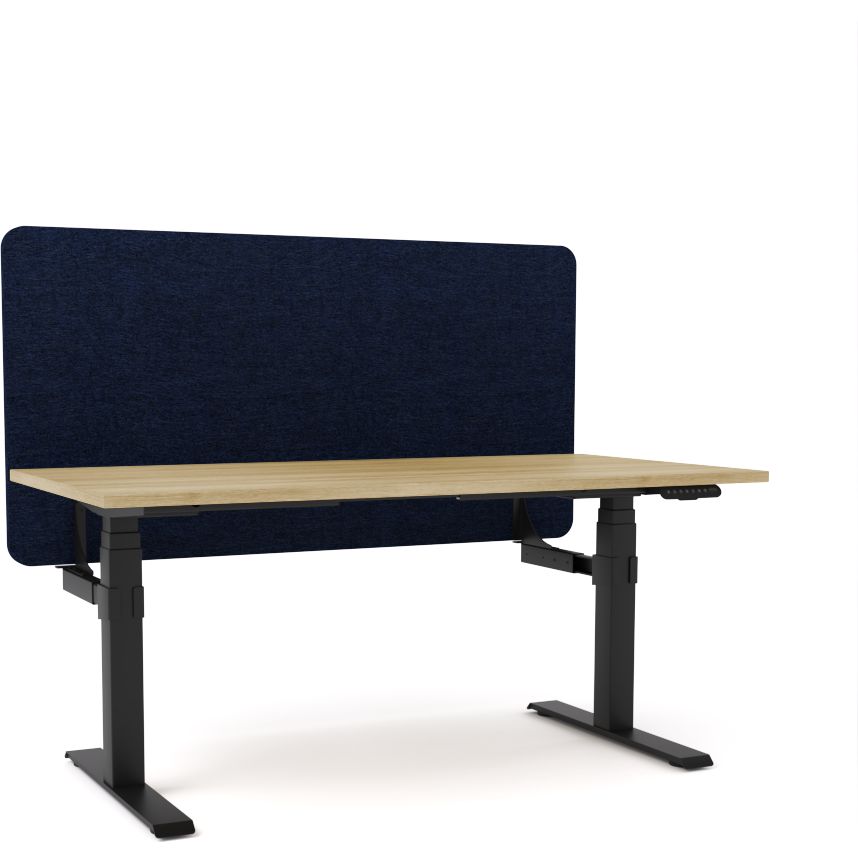 Dynamo Plus - Electric Height Adjustable Single Workstation With Screen (Dark Blue Screen)