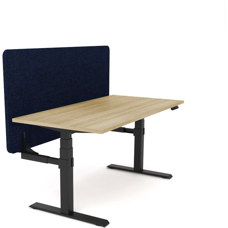 Dynamo Plus - Electric Height Adjustable Single Workstation With Screen (Dark Blue Screen)