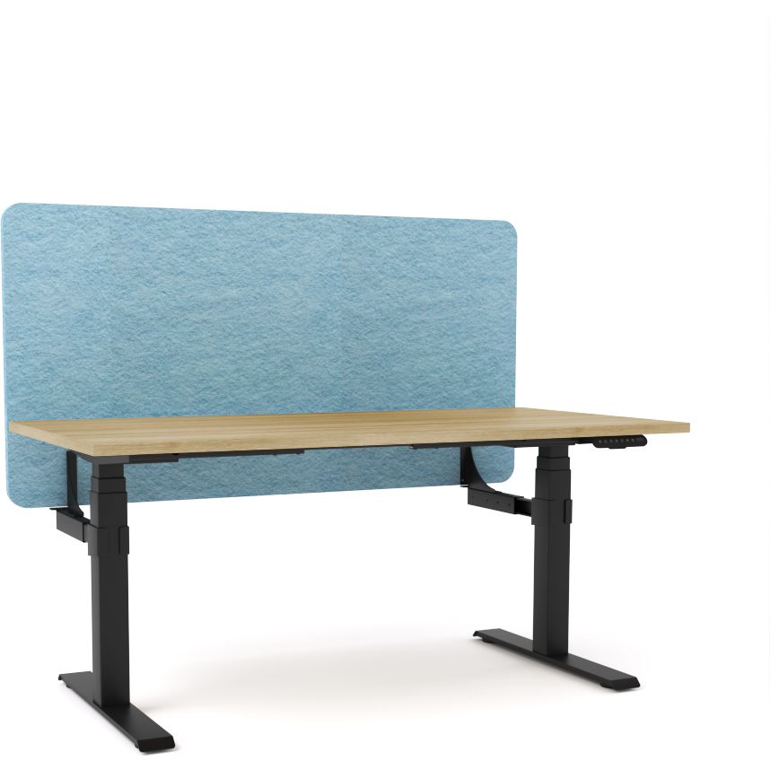 Dynamo Plus - Electric Height Adjustable Single Workstation With Screen (Pacific Blue Screen)