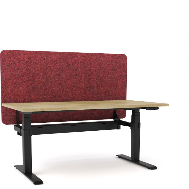 Dynamo Plus - Electric Height Adjustable Single Workstation With Screen (Maroon Screen)