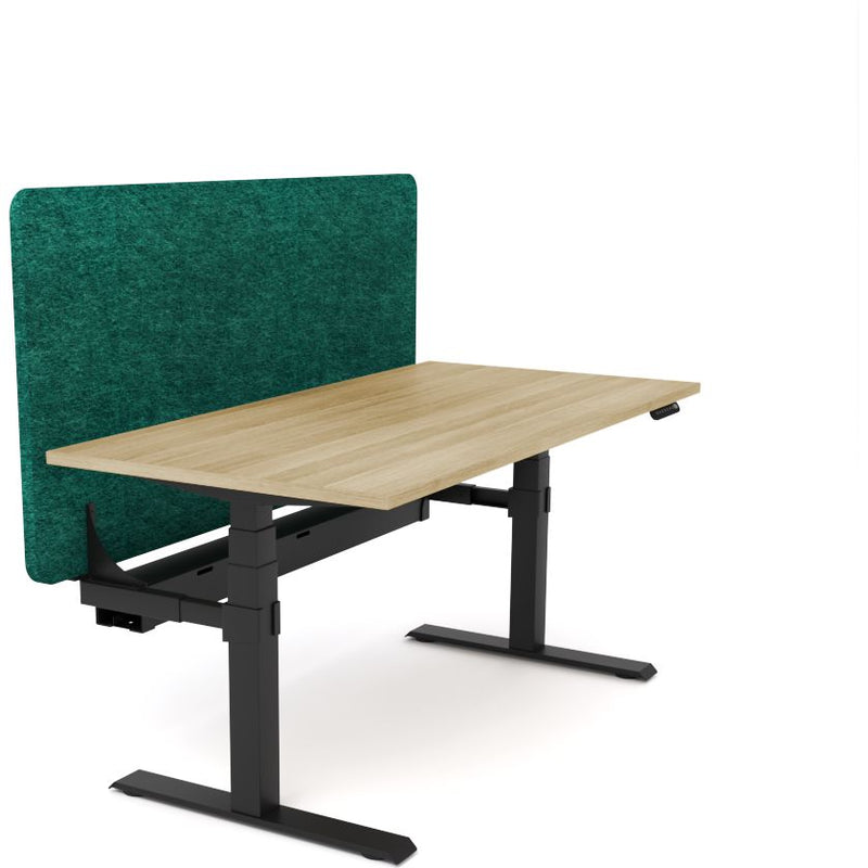 Dynamo Plus - Electric Height Adjustable Single Workstation With Screen (Peacock Screen)