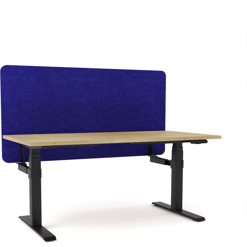 Dynamo Plus - Electric Height Adjustable Single Workstation With Screen (Blue Screen)