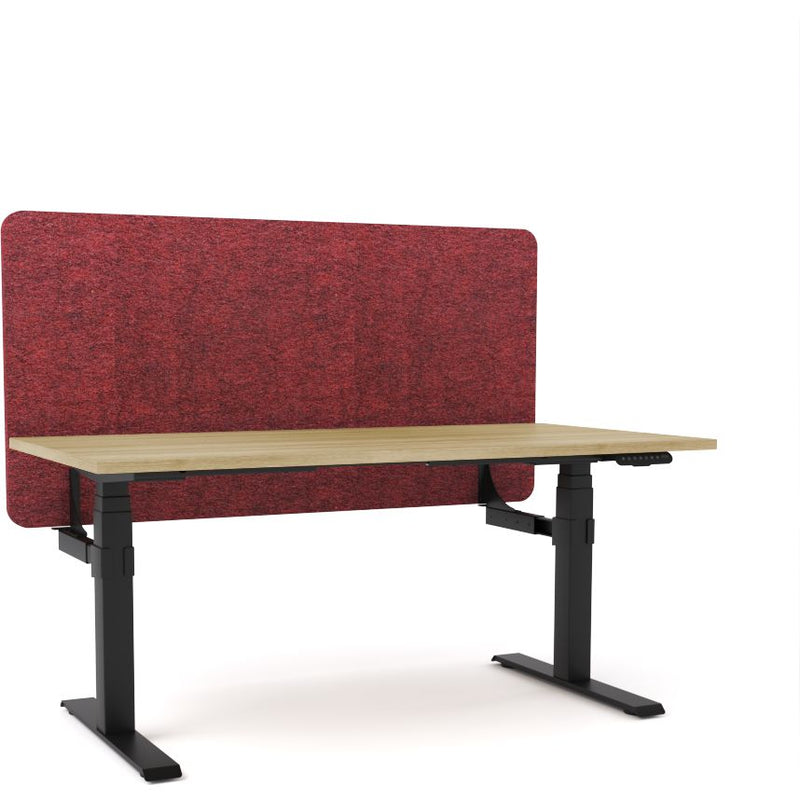 Dynamo Plus - Electric Height Adjustable Single Workstation With Screen (Maroon Screen)