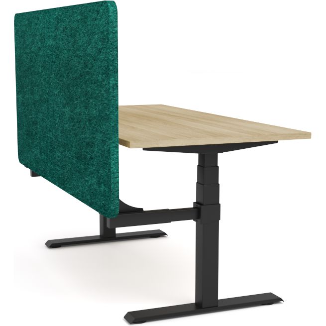 Dynamo Plus - Electric Height Adjustable Single Workstation With Screen (Peacock Screen)