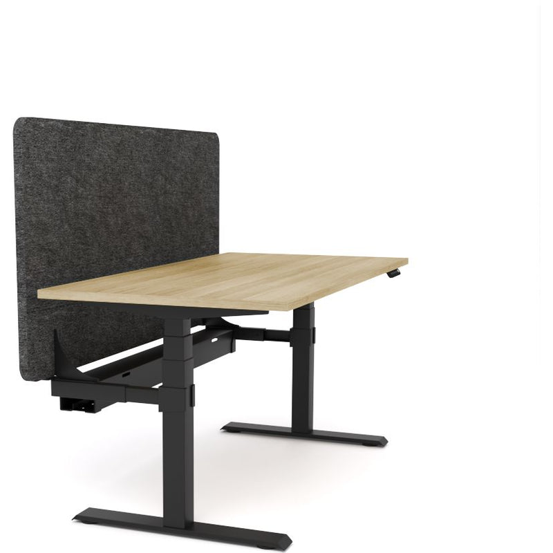Dynamo Plus - Electric Height Adjustable Single Workstation With Screen (Charcoal Grey Screen)