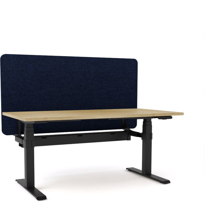 Dynamo Plus - Electric Height Adjustable Single Workstation With Screen (Dark Blue Screen)