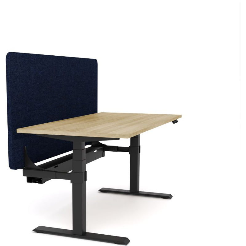 Dynamo Plus - Electric Height Adjustable Single Workstation With Screen (Dark Blue Screen)