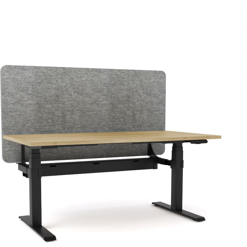 Dynamo Plus - Electric Height Adjustable Single Workstation With Screen (Grey Screen)